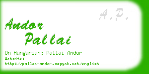 andor pallai business card